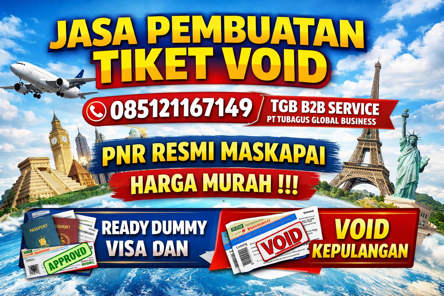 JASA PEMBUATAN DAN JUAL TIKET VOID HARGA TERMURAH CALL CENTER 24 JAM PROFESSIONAL TERPERCAYA HARGA MURAH ,RESMI DENGAN ADMIN FAST RESPON APPLY ISSUED TERCEPAT TGB B2B SERVICE - PT TUBAGUS GLOBA BUSINESS